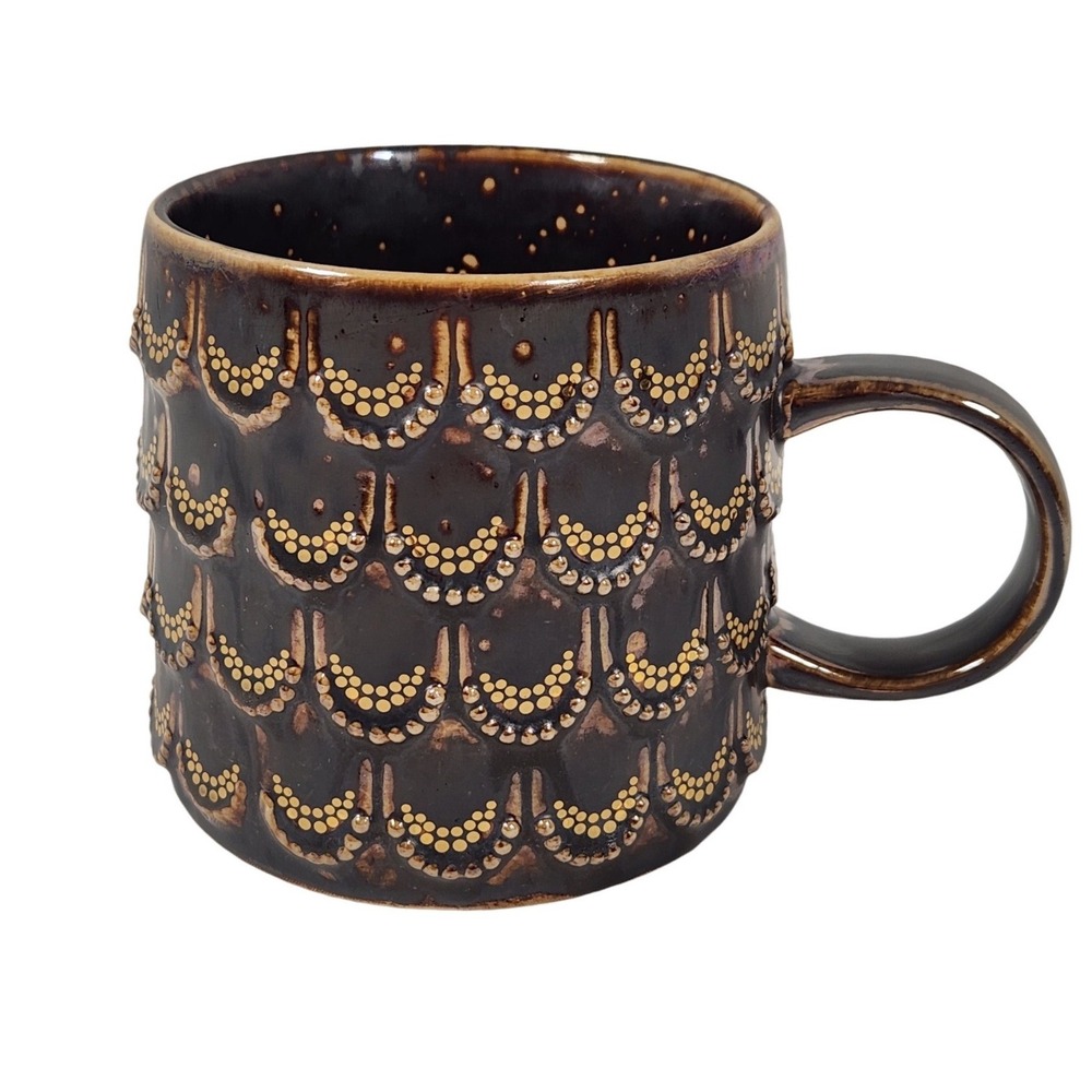 Starbucks 2015 Anniversary Mug Brown w/Golden Mermaid‎ Scales 10 oz
